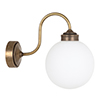 Compton Opal Bathroom/Outdoor Wall Light in Antiqued Brass