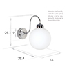 Compton Opal Bathroom/Outdoor Wall Light in Nickel