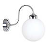 Compton Opal Bathroom/Outdoor Wall Light in Nickel