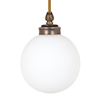 Compton Opal Bathroom Pendant Light in Antiqued Brass