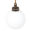 Compton Opal Bathroom Pendant Light in Antiqued Brass