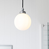 Compton Opal Bathroom Pendant Light in Nickel