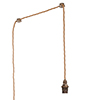 Plug-In Pendant Lampholder with Inline Switch in Antiqued Brass