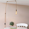 Plug-In Pendant Lampholder with Inline Switch in Antiqued Brass