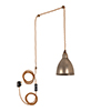 Barbican Plug-In Pendant with Inline switch in Antiqued Brass