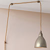 Barbican Plug-In Pendant with Inline switch in Antiqued Brass