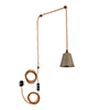 Club Plug-In Pendant with Inline Switch in Antiqued Brass