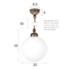 Holborn Opal Bathroom Pendant Light in Antiqued Brass