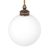 Holborn Opal Bathroom Pendant Light in Antiqued Brass