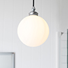 Holborn Opal Bathroom Pendant Light in Nickel 