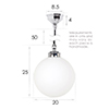 Holborn Opal Bathroom Pendant Light in Nickel 