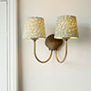 Double Saunton Bathroom Light in Antiqued Brass