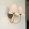 Double Saunton Bathroom Light in Antiqued Brass