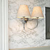 Double Saunton Bathroom Wall Light in Nickel