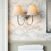 Double Saunton Bathroom Wall Light in Nickel