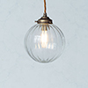 Putney Glass Pendant Light in Antiqued Brass