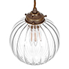 Putney Glass Pendant Light in Antiqued Brass