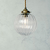 Putney Glass Pendant Light in Antiqued Brass