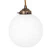 Compton Opal Glass Pendant Light in Antiqued Brass