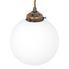 Compton Opal Glass Pendant Light in Antiqued Brass