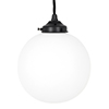 Compton Opal Glass Pendant Light in Matt Black 