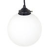 Compton Opal Glass Pendant Light in Matt Black 