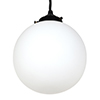 Compton Opal Glass Pendant Light in Matt Black 