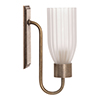 Morston Single Fluted Wall Light, Frosted Glass, in Antiqued Brass, 