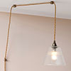 Ashley Fine Fluted Plug-In Pendant in Antiqued Brass