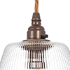 Ashley Fine Fluted Plug-In Pendant in Antiqued Brass