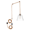 Ashley Fine Fluted Plug-In Pendant with Inline Switch in Antiqued Brass