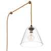 Ashley Fine Fluted Plug-In Pendant with Inline Switch in Antiqued Brass