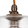 Ashley Fine Fluted Plug-In Pendant with Inline Switch in Antiqued Brass