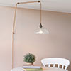 Langley Fine Fluted Plug-In Pendant in Antiqued Brass