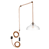 Langley Fine Fluted Plug-In Pendant with Inline Switch in Antiqued Brass