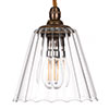 Newton Fluted Pendant Light in Antiqued Brass 