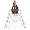 Newton Fluted Pendant Light (ES) in Antiqued Brass