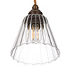 Newton Fluted Pendant Light (ES) in Antiqued Brass