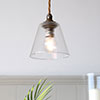 Newton Fine Fluted Pendant Light in Antiqued Brass 