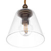 Newton Fine Fluted Pendant Light in Antiqued Brass 