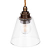 Newton Fine Fluted Pendant Light (ES) in Antiqued Brass