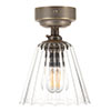 Newton Fluted Flush Mount Ceiling Light in Antiqued Brass