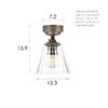 Newton Fluted Flush Mount Ceiling Light in Antiqued Brass