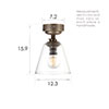 Newton Fine Fluted Flush Mount Ceiling Light in Antiqued Brass