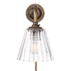 Newton Fluted Plug-In Wall Light in Antiqued Brass