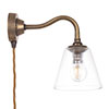 Newton Fine Fluted Plug-In Wall Light in Antiqued Brass