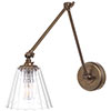 Newton Fluted Articulated Wall Light in Antiqued Brass