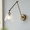 Newton Fluted Articulated Wall Light in Antiqued Brass