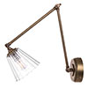 Newton Fluted Articulated Wall Light in Antiqued Brass