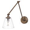 Newton Fine Fluted Articulated Wall Light in Antiqued Brass